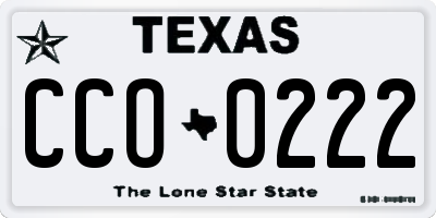TX license plate CCO0222