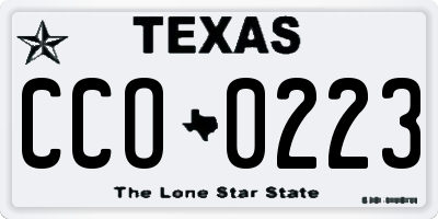 TX license plate CCO0223