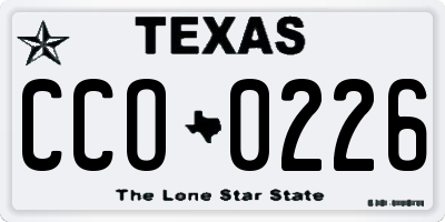 TX license plate CCO0226