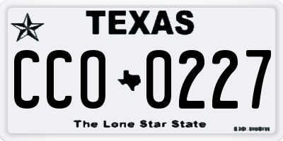 TX license plate CCO0227