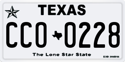 TX license plate CCO0228