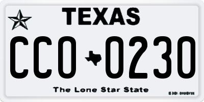 TX license plate CCO0230