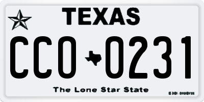 TX license plate CCO0231