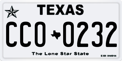 TX license plate CCO0232