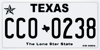 TX license plate CCO0238