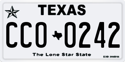 TX license plate CCO0242