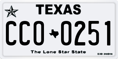 TX license plate CCO0251