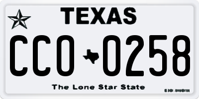 TX license plate CCO0258