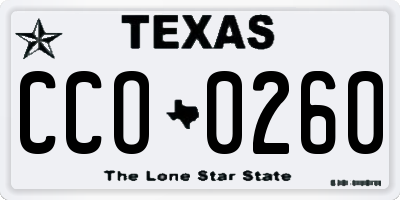 TX license plate CCO0260