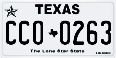 TX license plate CCO0263
