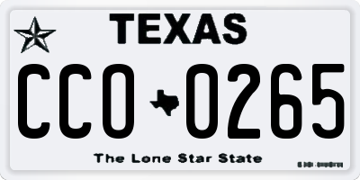 TX license plate CCO0265