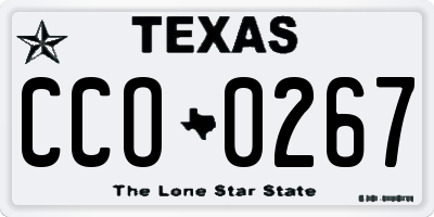 TX license plate CCO0267