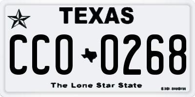 TX license plate CCO0268