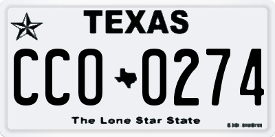 TX license plate CCO0274