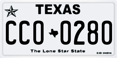 TX license plate CCO0280