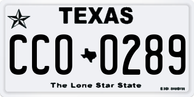 TX license plate CCO0289