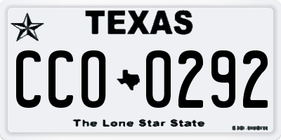 TX license plate CCO0292