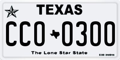 TX license plate CCO0300