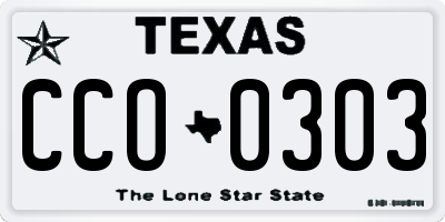TX license plate CCO0303