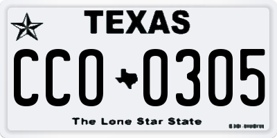 TX license plate CCO0305