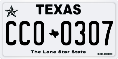 TX license plate CCO0307