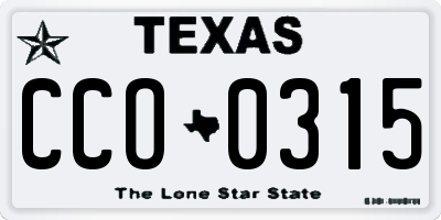 TX license plate CCO0315