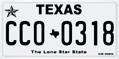 TX license plate CCO0318