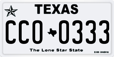 TX license plate CCO0333