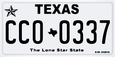 TX license plate CCO0337