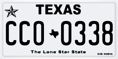 TX license plate CCO0338