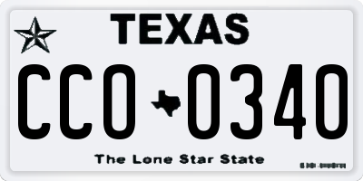 TX license plate CCO0340
