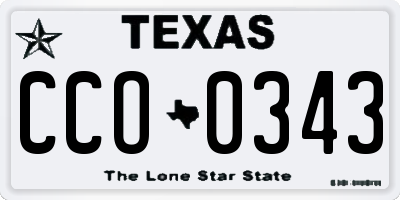 TX license plate CCO0343