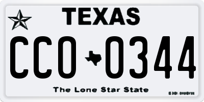 TX license plate CCO0344