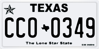 TX license plate CCO0349