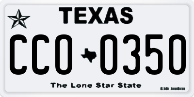 TX license plate CCO0350