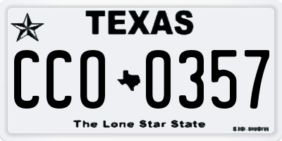 TX license plate CCO0357