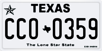 TX license plate CCO0359