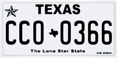 TX license plate CCO0366