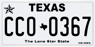 TX license plate CCO0367