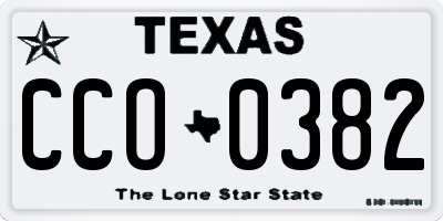 TX license plate CCO0382