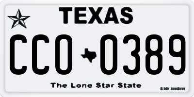 TX license plate CCO0389