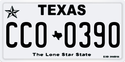 TX license plate CCO0390