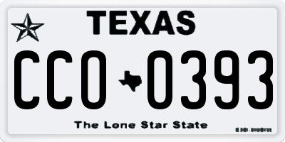 TX license plate CCO0393