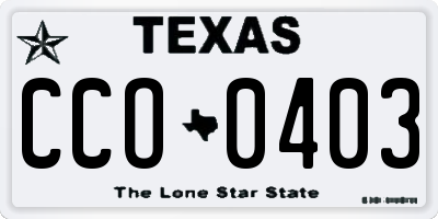 TX license plate CCO0403
