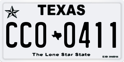 TX license plate CCO0411