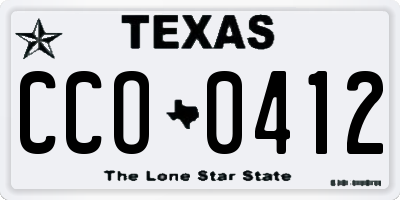 TX license plate CCO0412