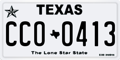 TX license plate CCO0413