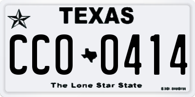 TX license plate CCO0414