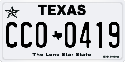 TX license plate CCO0419