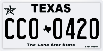 TX license plate CCO0420